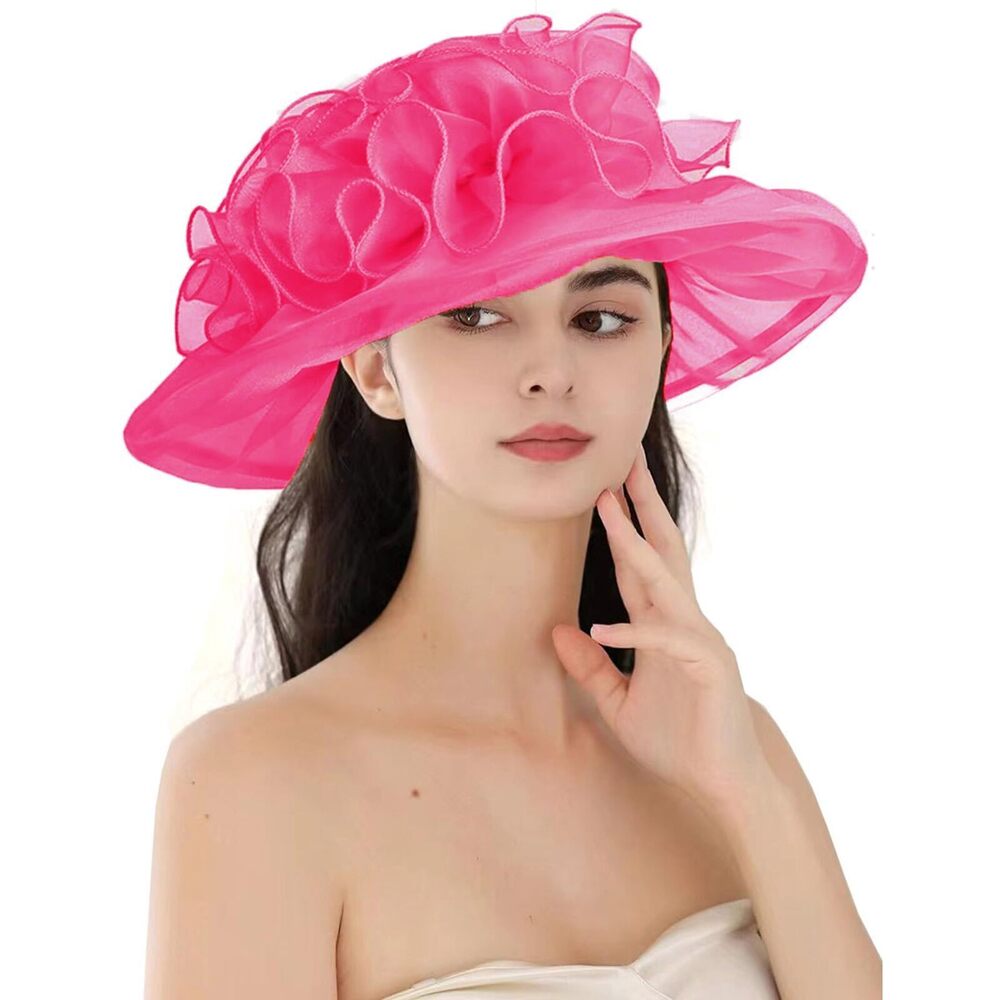 5819 Women's Organza Cloche Bowler Hat Derby Fascinator For Tea Party